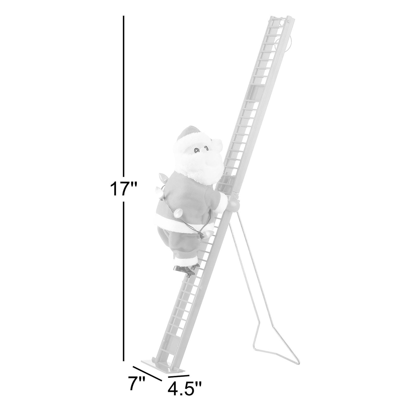 17 in. Animated Single Ladder Climbing Santa