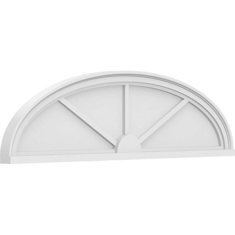 Fronton elliptique en PVC de qualité architecturale à 3 rayons, H 12 1/2 po x l 46 po x P 2 po