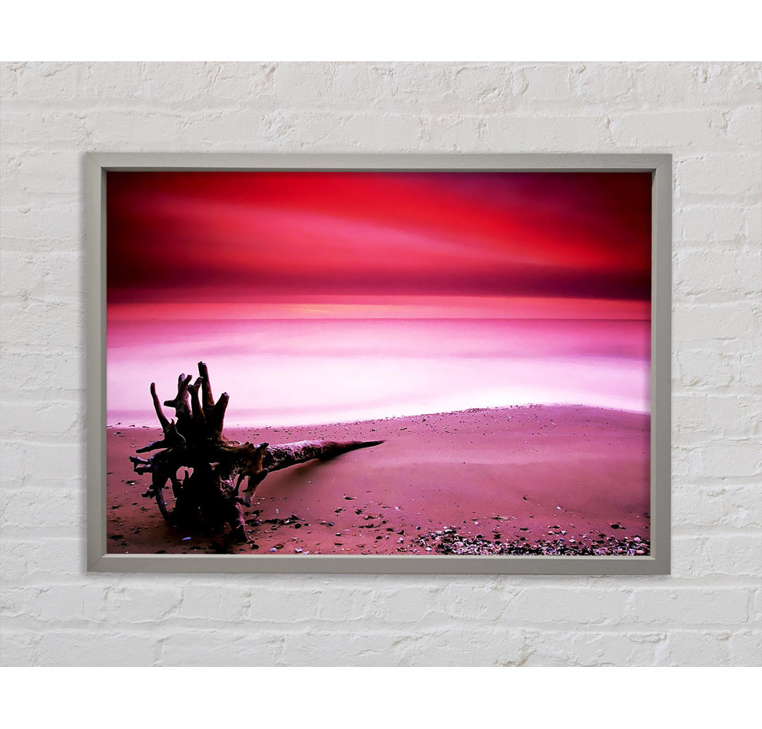 Pink Ocean Calm - Einzelner Bilderrahmen Kunstdrucke auf Leinwand