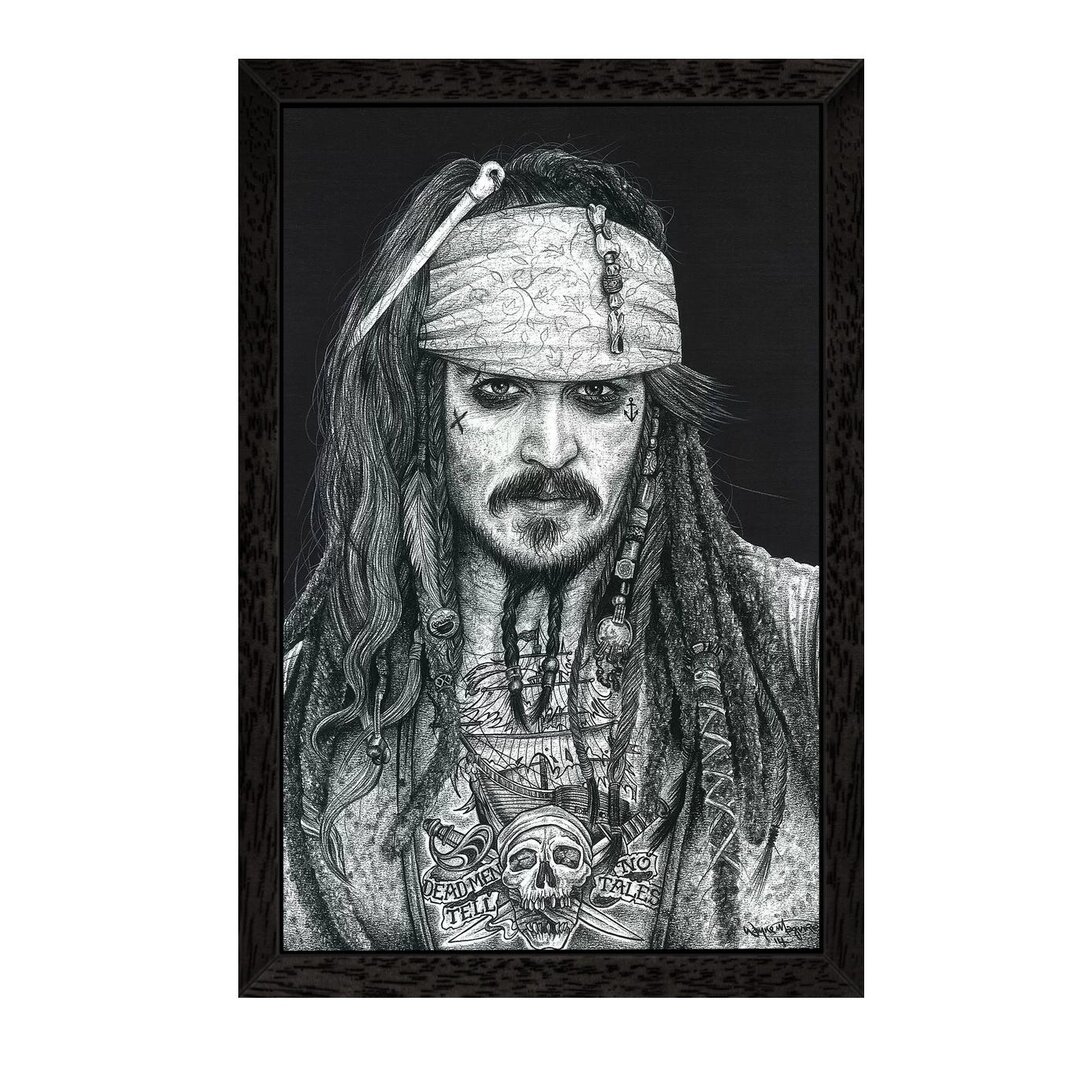 Gerahmtes Leinwandbild Captain Jack von Inked Ikons