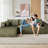 Modern Corduroy Upholstered Sofa  L-Shaped Compressed Sofa, No Assembly Required-1088916046