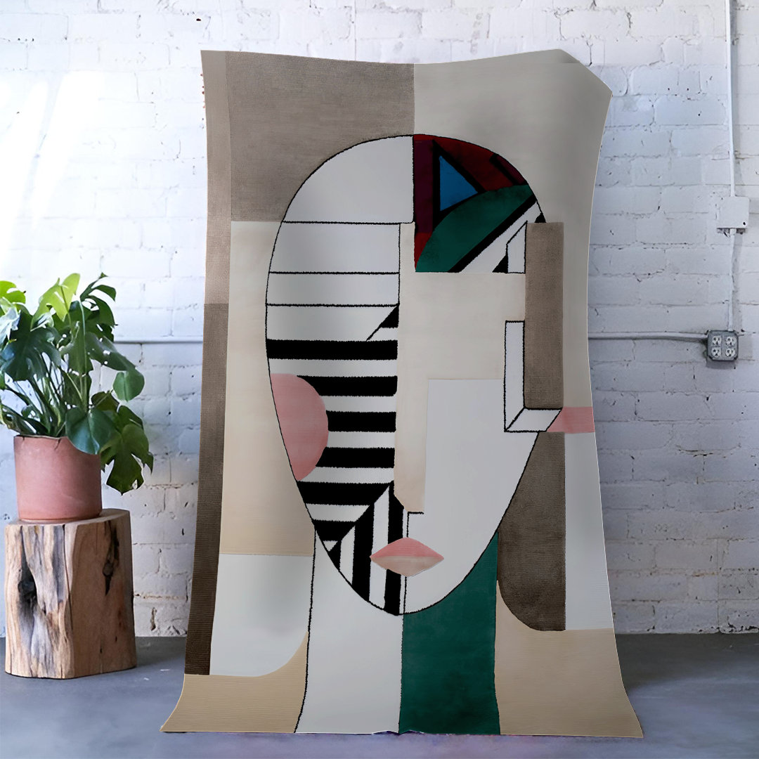 Orren Ellis Multi-Colored Geometric Section Abstract Patterned Modern ...