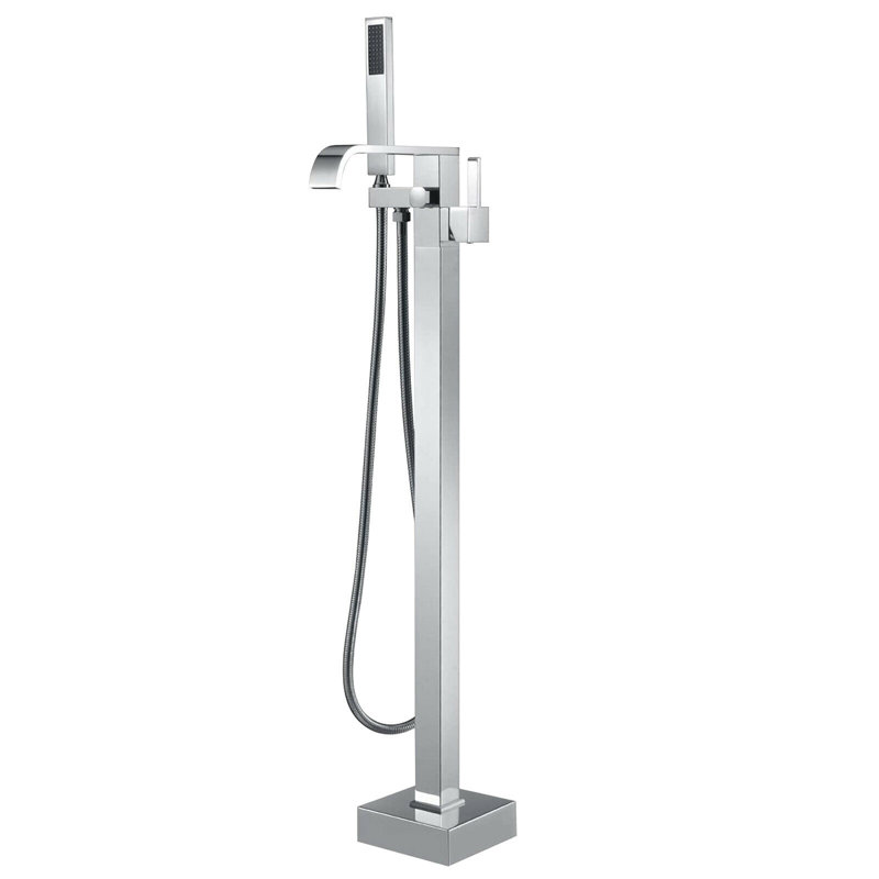 Messancy Floor Waterfall Faucet Bath Filler with Diverter