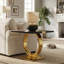  Ensemble de table de salon Balck and Gold de 3, table basse de 50 po avec 2 tables de bout carrées, ensemble de table de café moderne en acier inoxydable poli