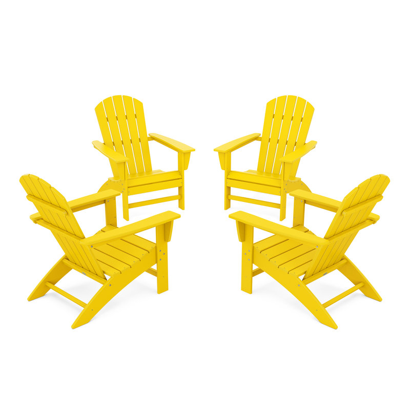 POLYWOOD Nautical Adirondack Conversation Set, Lemon