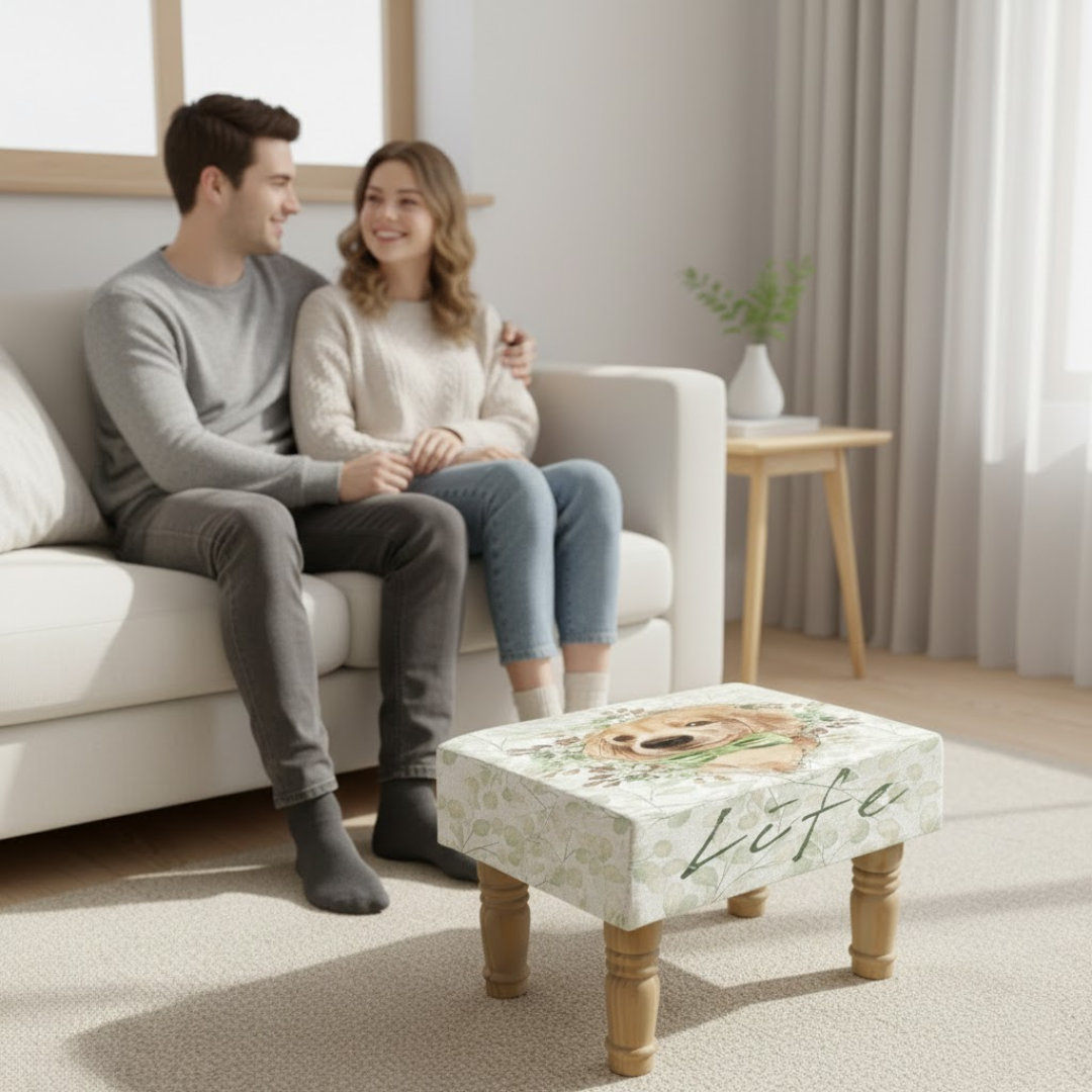 Adalyne 40cm Wide Rectangle No Pattern Footstool Ottoman
