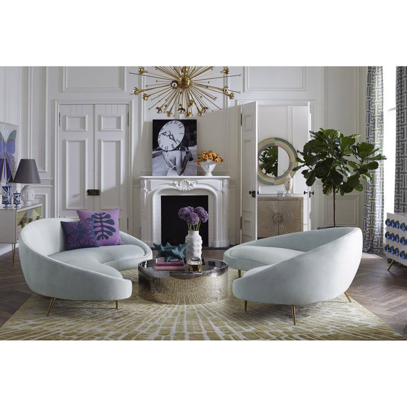 Ether Curved Sofa, Bergamo Azure