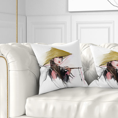 Femme vietnamienne - Coussin imprimé portrait