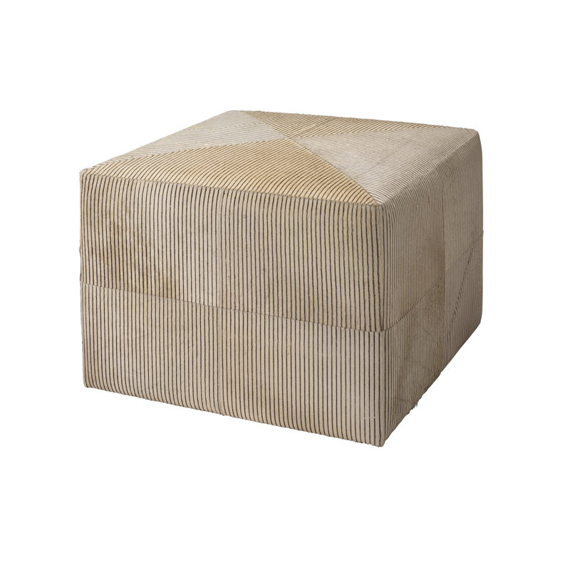 Pinstriped Square Ottoman
