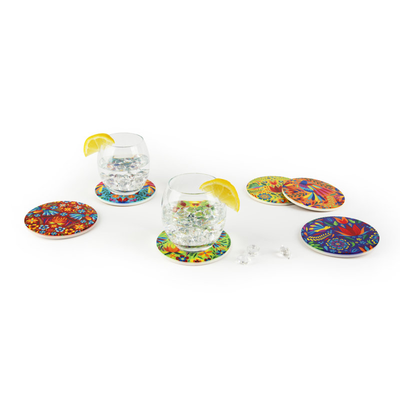 Ceramic Round 6 Piece Coaster Set