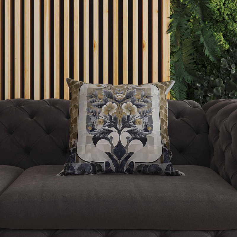 Gilded Grove intérieur / extérieur 18 x 18, Gris/Jaune, Square 18"
