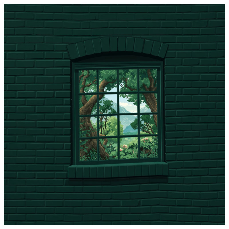 Rideaux de fenêtre Brick Wall, Transparent, 50 po x 80 po - 1 panneau