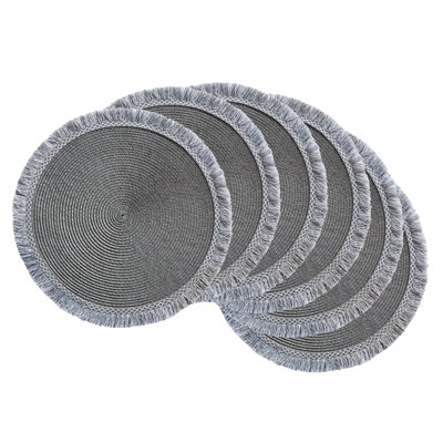 Morency Polypropylene Plastic Striped Round Placemat