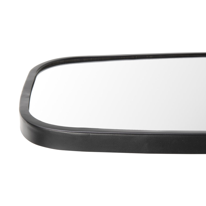 Rochester Metal Flat Wall Mirror, 31" x 15", Black