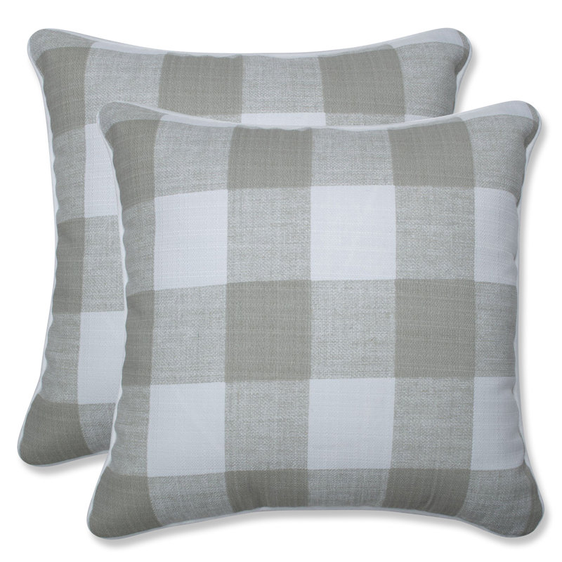 Anderson Matte Black Buffalo Check 16.5" Throw Pillow Set