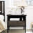 Cartlin Mid-Century Solid Wood Nightstand with Chevron Front & Open Shelf - Acacia, Mystic Finish-100016605