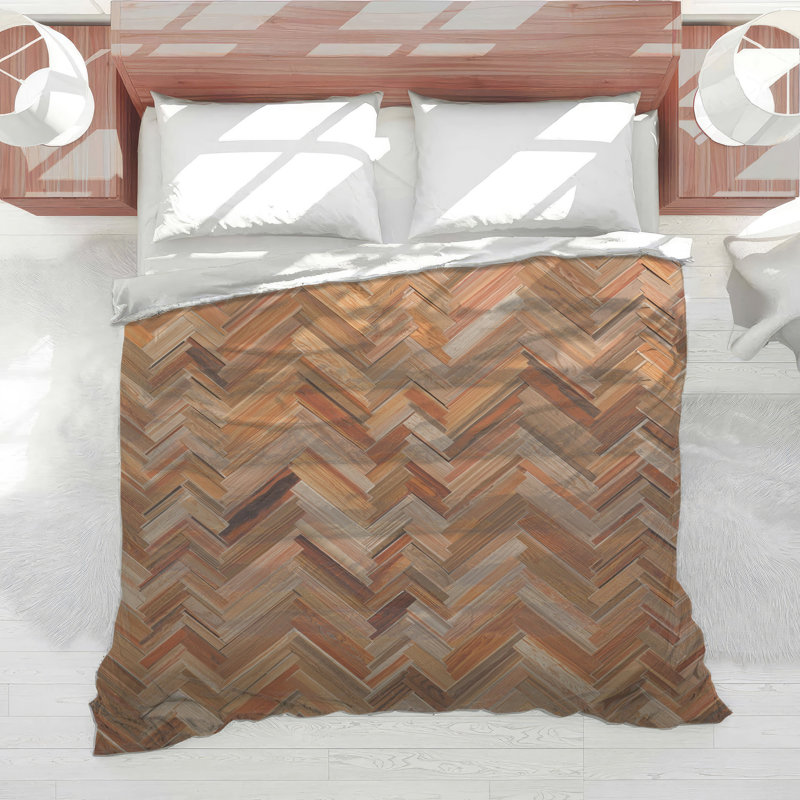 Édredon en bois à chevrons, Lit simple