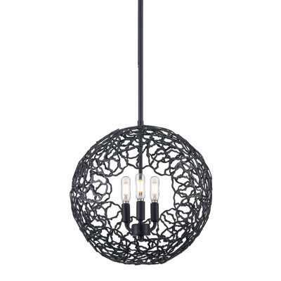 Danzell 3 - Light Matte Black Sphere Pendant