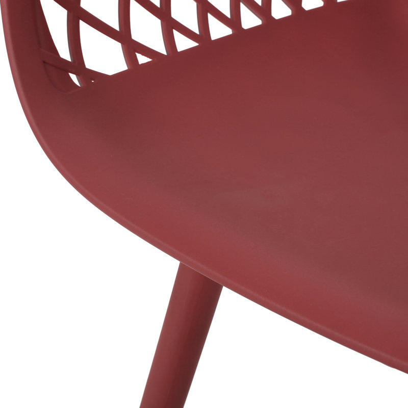 Chaise de coquelicot pour l'extérieur pour l'extérieur: fabrication stable en polypropylène rouge de 23,49 po X 20,54 po 32,15 po Sièges Modern Vibe: résistants aux intempéries