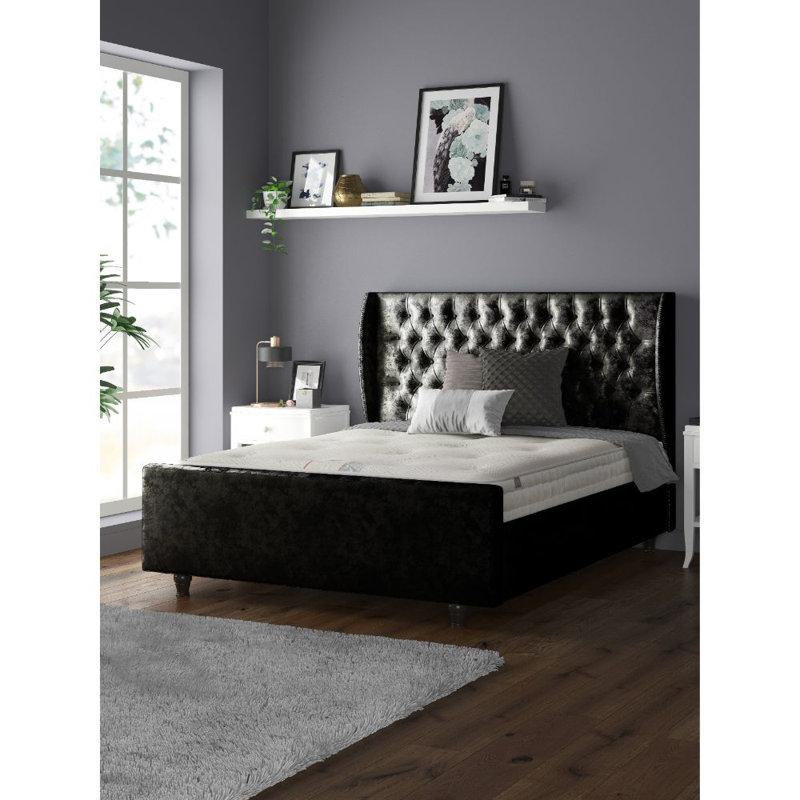 Barthel Upholstered Bed, Super King (6'), Black