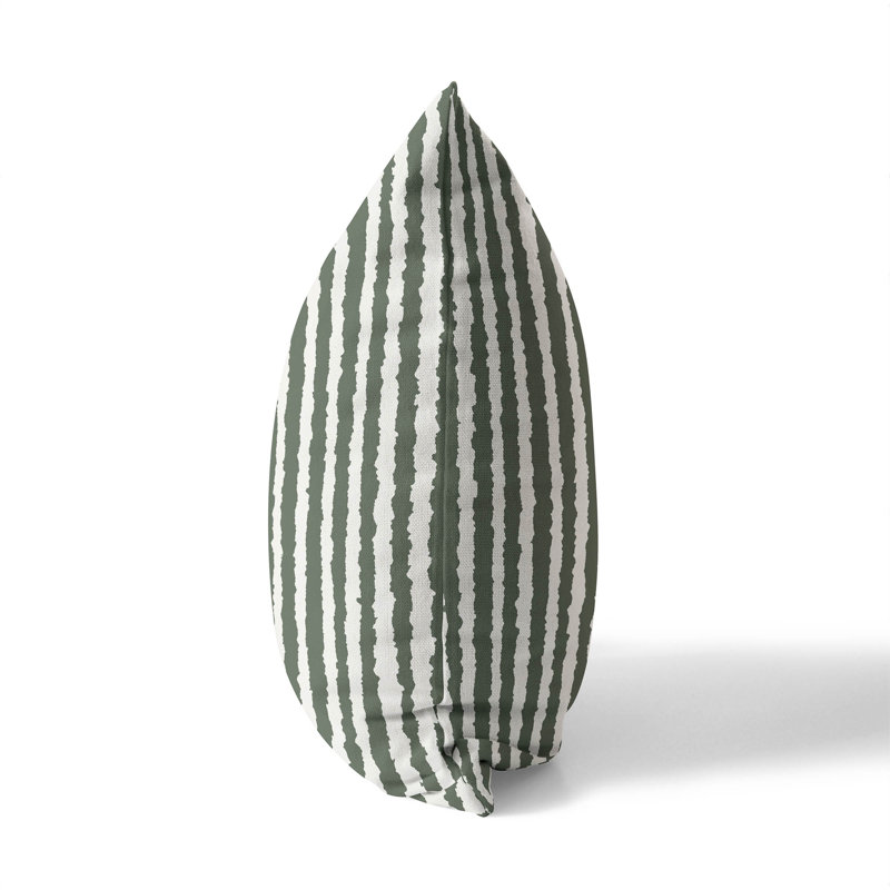 Coussin Long Gen, H 26 po x l 26 po, Chimichurri / rayé vert