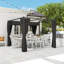 Outsunny 3 x 3(m) Pergola w/Retractable Roof Canopy Curtains-1324629882