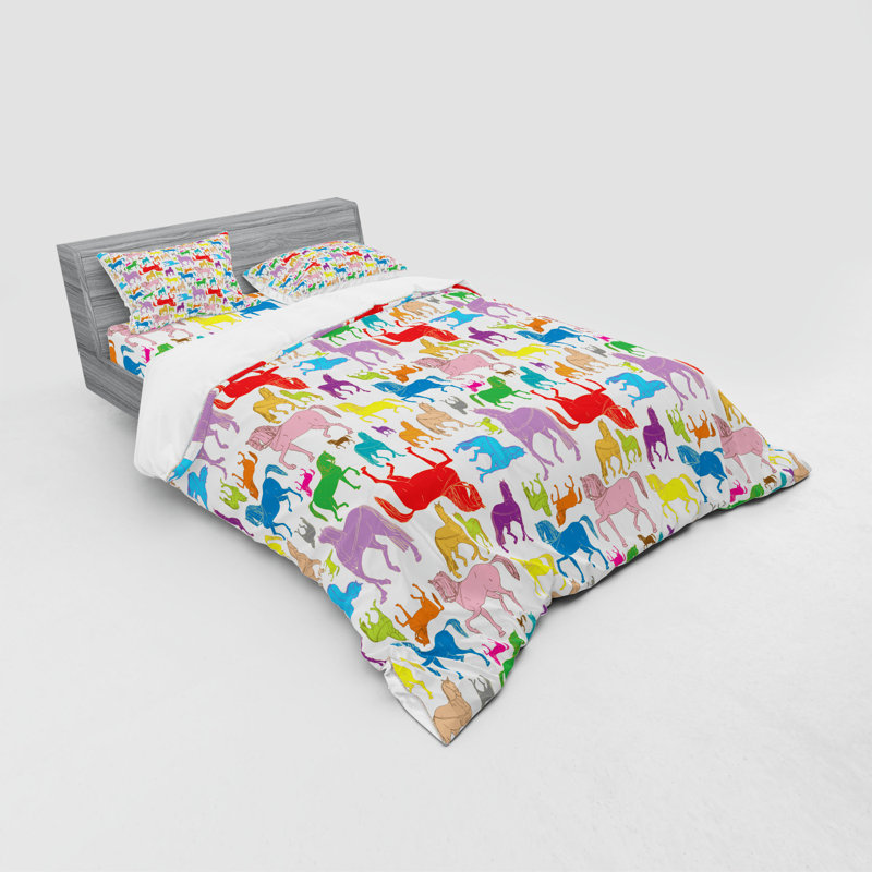 Ensemble de housse de couette à chevaux, Housse de couette grand + 3 pièces supplémentair
