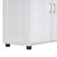 Tall And Wide Bathroom Floor Storage Cabinet, Bathroom Storage Unit, Freestanding Cabinet With 4 Doors, Adjustable Shelves