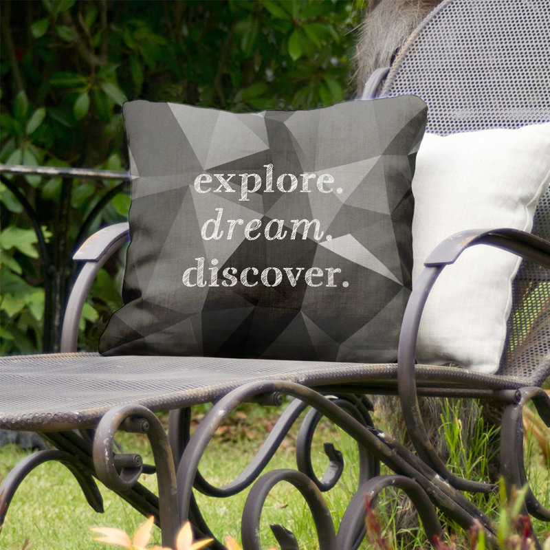 Outdoor Reversible Throw Pillow, 18" x 18", Onyx Abstract