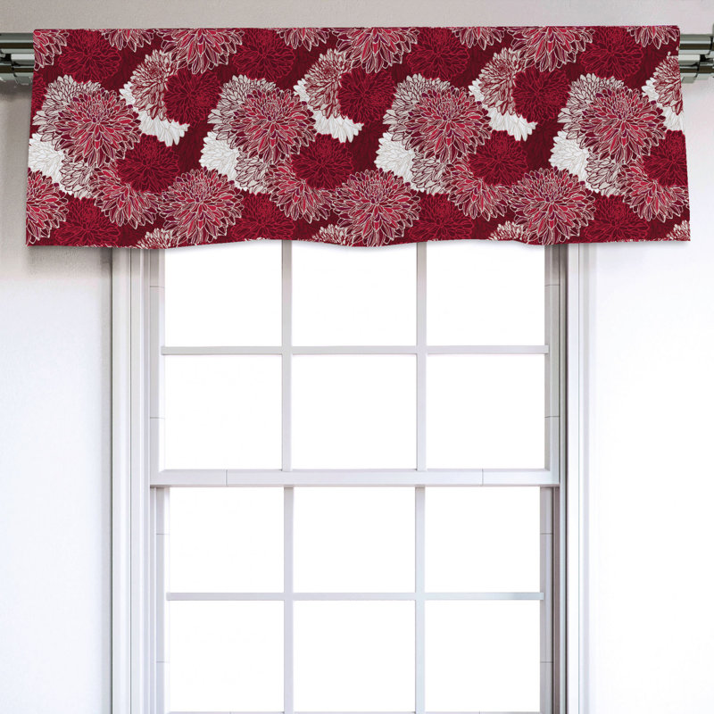 Sateen Floral Ruffled Window Valance