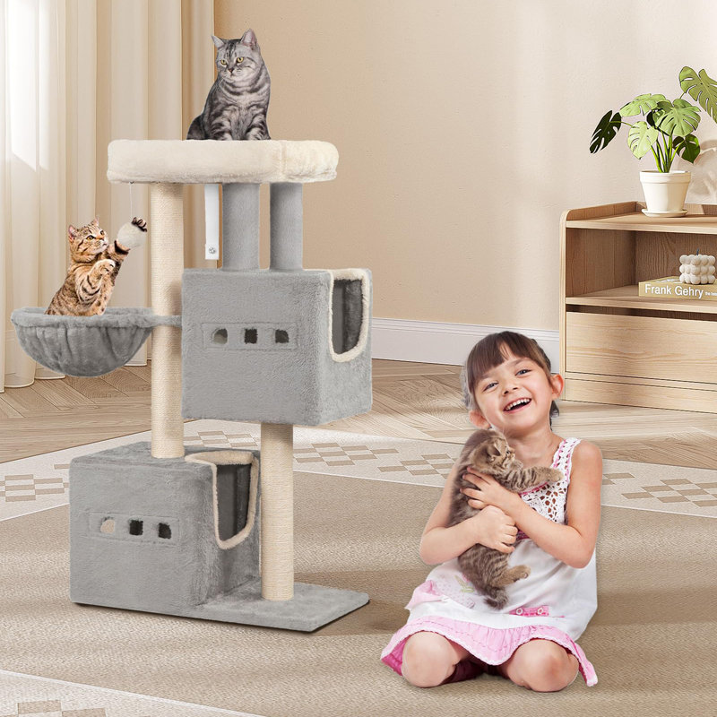 98cm H Cat Tree, Light Grey