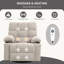 89 CM Oversized Tuffed Heated Massage Swivel Rocker Recliner with Cup Holders-106765364