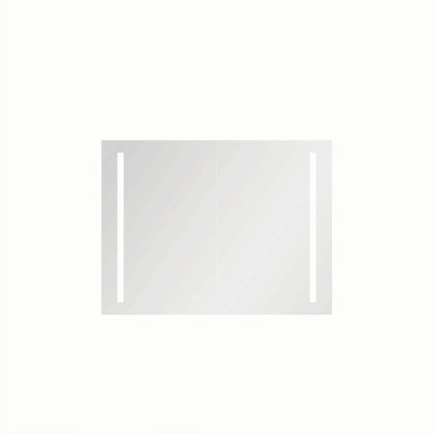 40In. W X 30 In. H LED Large Rectangular  Aluminum Alloy Surface Mount Medicine Cabinet With Mirror