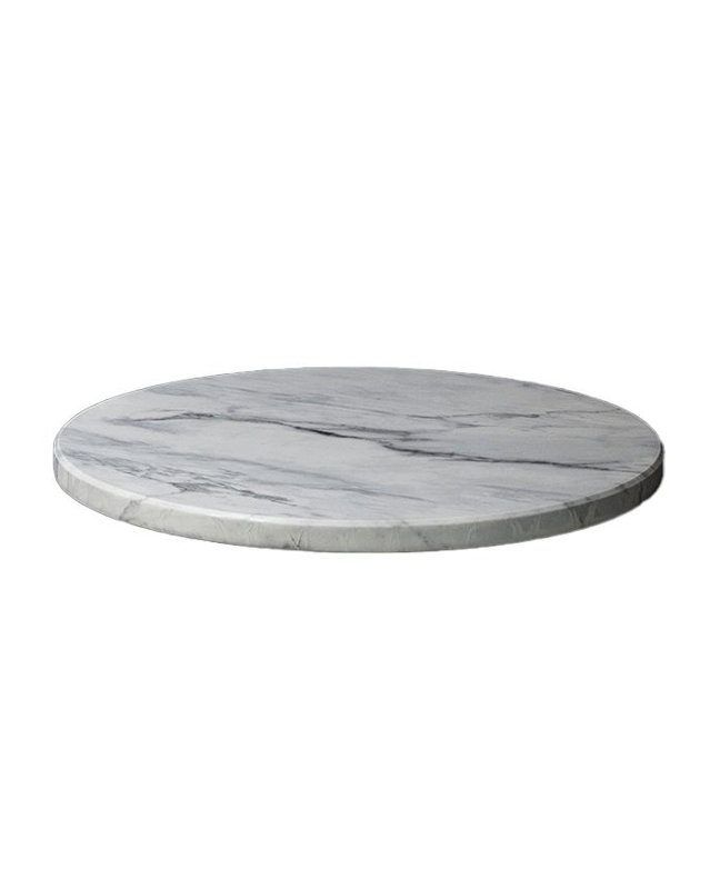 Round Outdoor Powdercoated Wood Table Top, H 1,125 po x L 24 po x l 24 po, Marbre de Florence