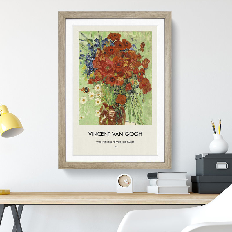 Still Life With Daisys by Vincent Van Gogh - Single Picture Frame Print, 48cm H x 36cm W x 2cm D, Oak Framed