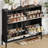 Rattan Shoe Storage Cabinet With 4 Flip Drawers(Fits 16 Pairs), Freestanding Shoe Organizer With Metal Legs For Entryway-2058319857