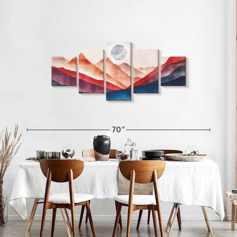 Avery Moonrise, paysage abstrait, H 24 po x l 55 po