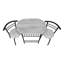 Ensemble de table de salle à manger, ensemble de 3 pièces, petit, L 32 po, cuisine, stratifié gris, métal noir, contemporain, moderne-24302032-24302034