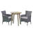 Elifils 2 - Person Acacia Wicker Patio Dining Set with Round Table , Cushions Included-307890489