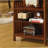 Transitional Media Shelf Five Convenient  Open Shelves, Oak