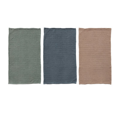Ensemble de serviettes de cuisine 3 pièces en coton tissé gaufré