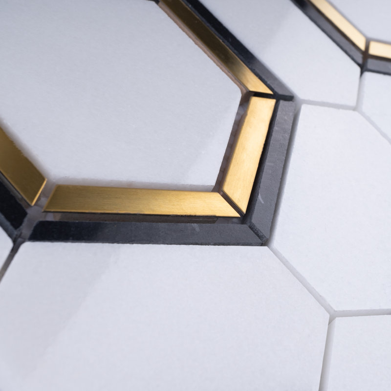Carreau de mosaïque en marbre poli naturel 12,05 po x 11,26 po