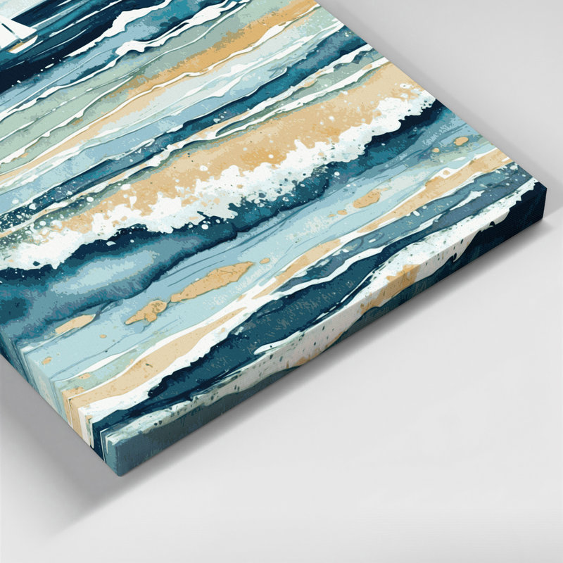 "Nautical Coastal Colors", art mural sur toile beige, H 12 po x l 12 po