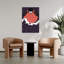 Cute Bat Red Moon Whimsical Abstract Contemporary Bat Landscape Nature Wall Art Print by Nicholas - Wrapped Canvas Print-1987616544