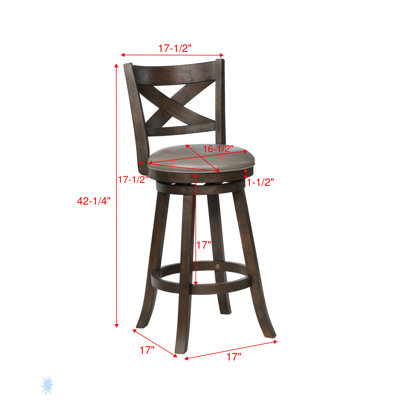 2Pc Beautiful Elegant Upholstered Swivel Chair Bar Stool -  Gracie Oaks, C2E8B6798ED7481284B554000A416944