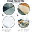 «Geometric Earth Horizon», art mural rond en métal abstrait-797397237