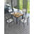 5 Pieces Expandable Patio Dining Set, Never-Rust Aluminum Outdoor Dining Table Set, 32"-65" Extendable Dining Table and Stackable Textilene Dining Chairs for Garden, Deck, Indoor, Teak