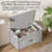 Shoe Storage Bench with Lift Top Storage, Wood Entryway Bench with Cushion, Adjustable Shelves-121234922