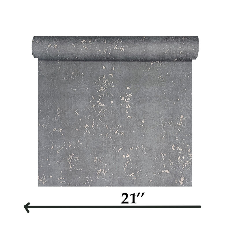 Papier peint imitation béton industriel gris foncé Areanna