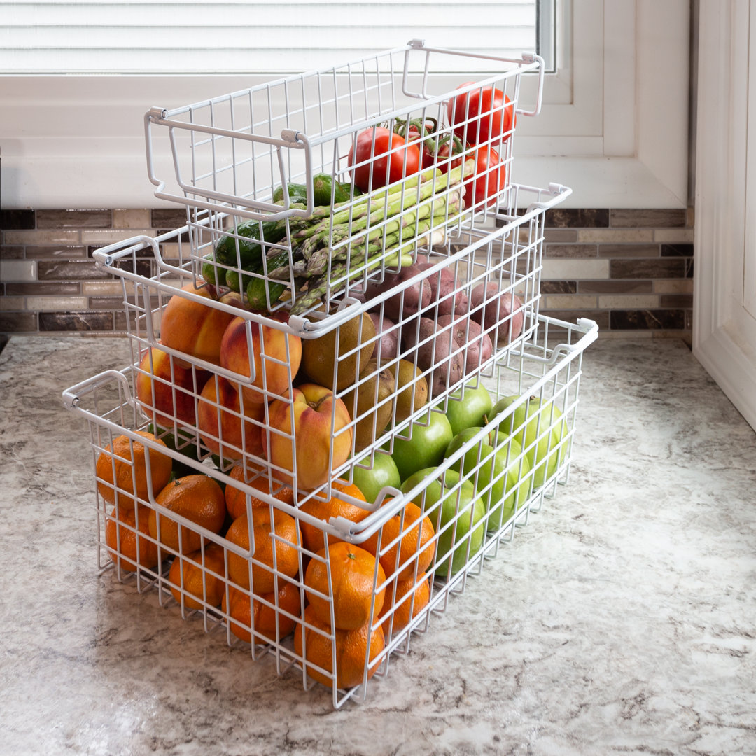 3 Storage Bins - Basket Set for Storage - Small, Medium, and Large Organizers Rebrilliant 